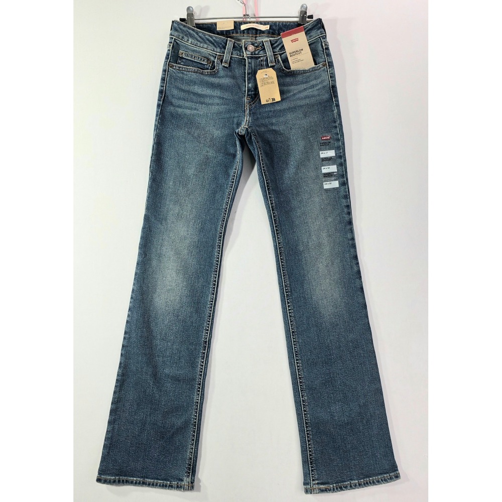 NEW Levis Superlow Bootcut Jeans Medium Wash Low Rise 27x30 (TAG READS 24x32)